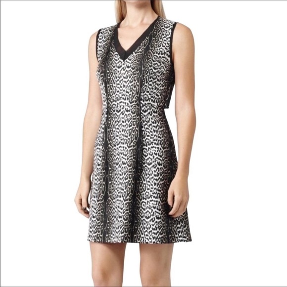 Reiss Stella Animal Print 100% Silk Dress NWT - Picture 4 of 8
